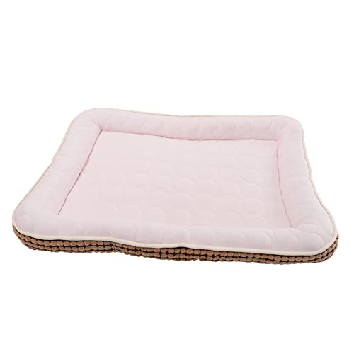 Kisangel Haustiermatte Welpenkissen Haustierkühlkissen für Hunde sitzkissen Outdoor-Matte Schlafbett für Welpen Hundebett Sommer Haustierbett Schlafkissen Decke Großer Hund Baumwolle Rosa von Kisangel