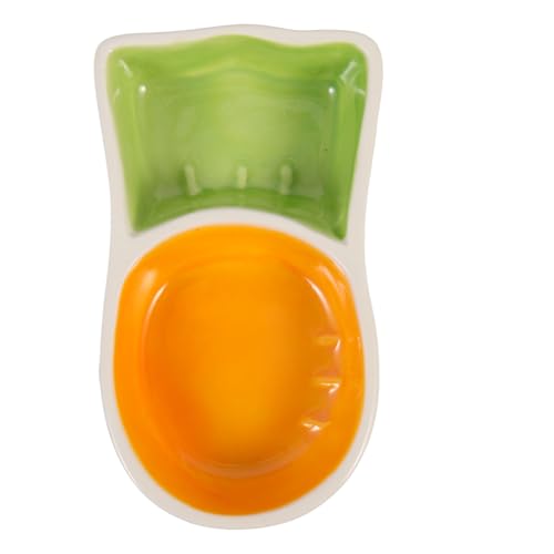 Kisangel Haustiernapf pet Bowl keramikschüsseln Kleintier Futternapf schüssel Keramik Huhn Haustiergericht Hase Eichhörnchen-Picknicktisch Futterspender für Hamster in Karottenform Orange von Kisangel