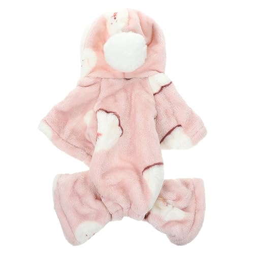 Kisangel Hundeschal Kapuzenpullover Für Hunde Dackel Winterkostüm Für Haustiere Winterschuhe Für Hunde Welpe Windhund Geburtstag des Hundes Winterjacke Für Hunde Hundejacken Baumwolle Rosa von Kisangel