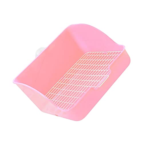 Kisangel Kasten Hasenkäfig Toilette Wasserspender Kaninchenstreu-Pellets Wurf Schließfach Hamster klo kaninchentoilette Kaninchen-Trainingstöpfchen Anti-Fall-Häschen-Töpfchen Plastik Rosa von Kisangel