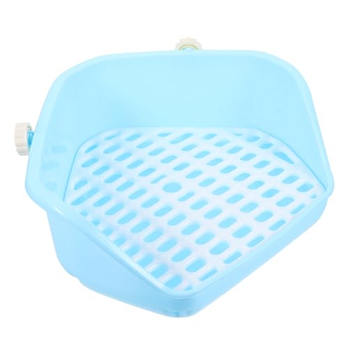 Kisangel Kasten Kaninchentoilette Haustiermatten Meerschweinchenkäfig Wasserspender für Katzen Jumbo Hamster klo hasentoilette Trainingsecke für Haustiere Chinchilla-Toilette Plastik Blue von Kisangel