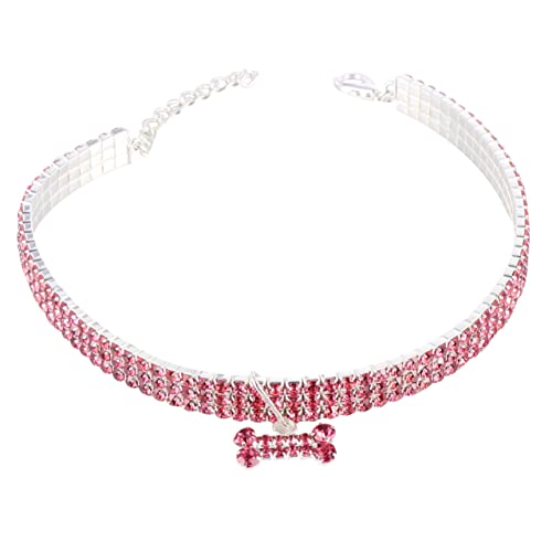 Kisangel Welpenhalsband Kristall ab Strasssteine Katze Hunde hundekragen kristall hundehalsband Haustierhalsband mit Strasssteinen Haustier Hund Zubehör Rosa von Kisangel