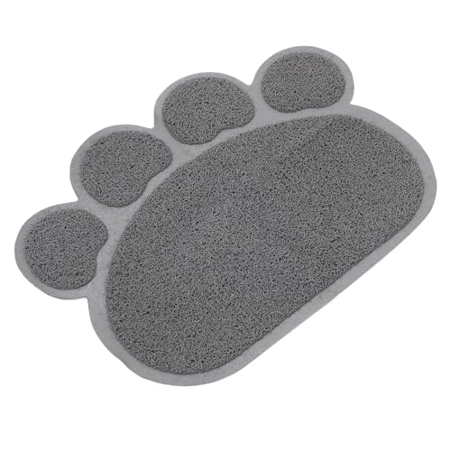 Kisangel Katzen-Tischset katzenstreu fangmatte Tischsets für Haustierschüsseln Katzenfuttermatte Katzentoilette Matte rutschfeste Katzenmatte Katzenklo Abfallfangmatte Abfallfänger PVC Grey von Kisangel