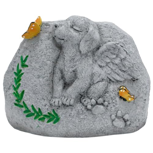 Kisangel Kleiner saftiger Blumentopf Träger Kiste Korb Hundedecke Haustier Bausatz grabstein für Tiere Angel Hund Hundeengel Hund blumentopf Töpfe für Pflanzen Desktop-Blumentöpfe Harz Grey von Kisangel