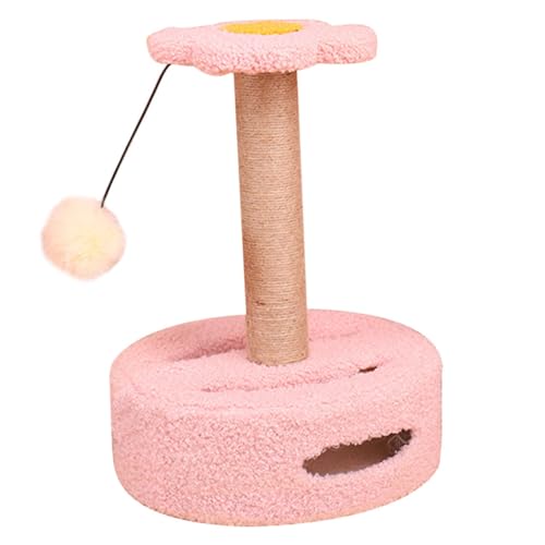 Kisangel Klettergerüst Für Katzen Kratzbäume Und Katzentürme Für Haustiere Dekorativer Katzenkratzer Kratzbaum Mit Hängendem Ball Mit Dem Ball Kätzchen Flanell Rosa von Kisangel