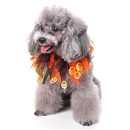 Kisangel Haustierhalsband Dekoratives Elastisches Hundehalsband für Partys Orange/schwarz Nur Zum Anziehen von Kisangel