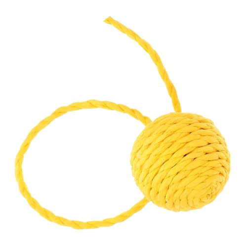 Kisangel Kratzbaum-papierball Für Katzen Kätzchenjagdball Katzenspielzeug Sisalball Bewegungsaktiviertes Katzenspielzeug Crinkle-bälle Für Katzen Katzen-Teaser-Ball Katzengarnknäuel Yellow von Kisangel