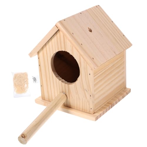 Kisangel Kreatives Holzvogel Nest Für Kleine Vögel Praktische Brutbox Zur Dekoration Für Zuhause Und Im Freien Größe S Beige von Kisangel