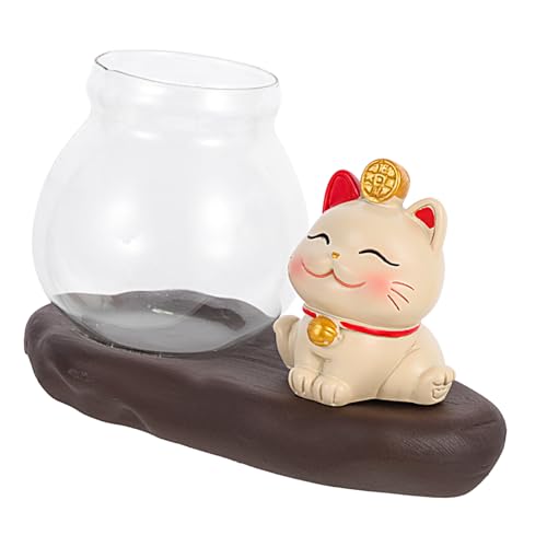 Kisangel Lucky Cat Hydroponik Lampe Coole Schreibtisch-Gadgets Monitor bürodeko Office Decoration blumengesteck zimmerpflanzen steckblumen tischdeko Vasenschmuck Blumenvase Glas von Kisangel