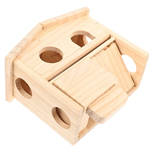 Kisangel Dauerhaftes Holz Chinchilla Spielzeug Hamster Burg Sicher Hideout Spielplatz Set von Kisangel