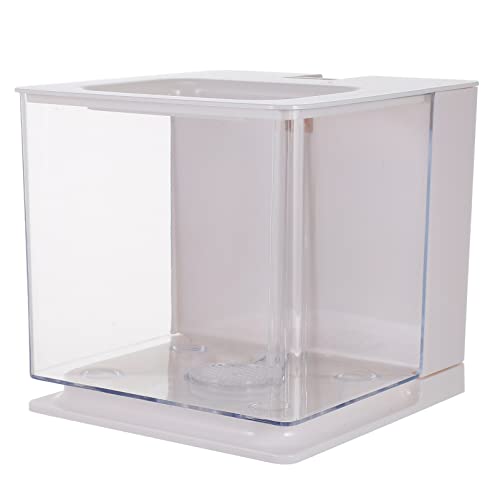 Kisangel Mini-Aquarium Garnele Anlasser Luft Bausätze Vakuum wohnzimmerdeko raumdeko Mini auarium blumrntopf Goldfischbecken kleines Aquarium Tischfischbecken Desktop-Aquarium Acryl Weiß von Kisangel