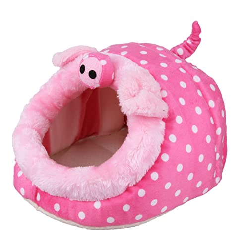 Kisangel Mini Käfig Mit Rosa Schweinchen Design Und Warmem Schlafkissen Für Kleintiere Ideal Für Hamster Igel Eichhörnchen Mäuse Und Ratten Größe S Gemütlicher Rückzugsort Für Ihr von Kisangel