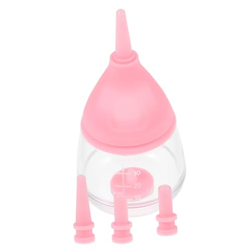 Kisangel PET-Flasche Milch Welpen-Essentials Hundematte Futterspender Wasserflasche Yak Hasen Flasche pet Flaschen Haustiere babyflaschen katzensaugflasche Kätzchenflasche Kieselgel Rosa von Kisangel