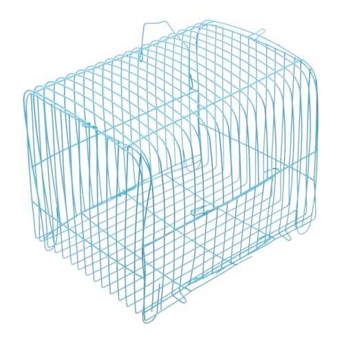 Kisangel Papageienkäfig Vogel Träger Käfignetz Käfigsamen Futterspender Wellensittichkäfig Vogelkäfig Birdcage Bird cage Vogelträger im Freien Vogelträger Reisekäfig Stahldraht Sky-Blue von Kisangel