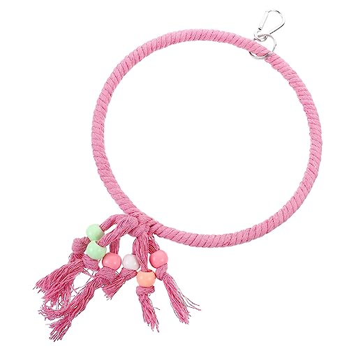 Kisangel Papageienschaukel Vögel Papageien-Seilnetz Vogelspieß Möwe Vogelring vogelgitter vogelstange Parrot Toys Vogelständer Sittich Barsch Baumwollseil Rosa von Kisangel