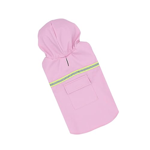 Kisangel Regenjacke für Haustiere reflektorstreifen Fashion Design Hunde-Regen-Hoodie Regenmantel für Haustiere wimperntusche Hund Regen Slicker Haustier-Regentuch wasserdicht Poncho Rosa von Kisangel