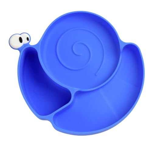 Kisangel Schale für Nahrungsergänzungsmittel Schüsseln Kinderbecher Babylöffel Schalen mit Nicht babygeschirr babybesteck Tableware Cartoon- -Geschirr Fach Futternapf Kieselgel Blue von Kisangel