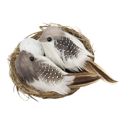 Kisangel Simulierte Vogelnestdekoration Vogelbett Tiermodell- Gartenverzierung Künstliches Vogelnest Mini-tierfiguren Vogel Voliere Taube Kleine Vogelfiguren Vogelhaus Schaum von Kisangel