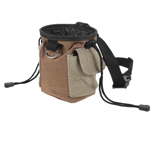 Kisangel Snackpaket für Haustiere Welpe Camping-Hundezubehör hundefutterbeutel futterbeutel für hundetraining Outdoor-Hundeversorgung Outdoor-Lebensmitteltasche Oxford-Stoff Light Brown von Kisangel