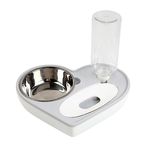 Kisangel Trinkschale Wasserspender Für Katzen Haustier Doppelnapf Für Hunde Automatische Hundetränke Automatischer Wassernapf Für Hunde Hund Katze Wasserflasche Hund Katze Futternapf Grey von Kisangel