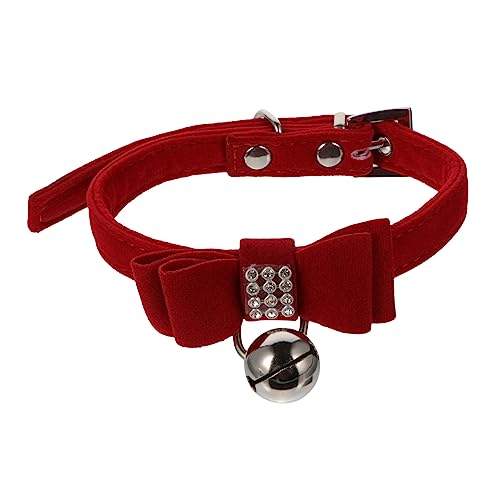 Kisangel Verstellbares Katzenhalsband aus Samt mit Glöckchen und Strass Rot Süßes Haustier Accessoire für Alltag und für Katzen und Kleine Hunde Kisangel Verstellbares Katzenhalsband aus Samt mit Glöckchen und Strass Rot Süßes Haustier Accessoire für Alltag und für Katzen und Kleine Hunde von Kisangel