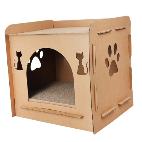 Kisangel Wellpappe-Kratzbaum für Katzen Katzenbett kratzspielzeug Katzenhaus drinnen Kratzunterlagen für Katzen Spielzeuge Katzen-Kratzunterlage Kratzbaum aus Pappe für Wohnungskatzen Sofa von Kisangel