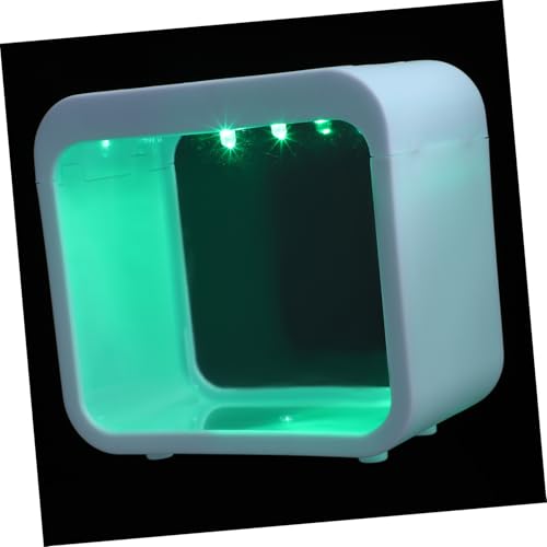 Kisangel kreatives Aquarium kleine Panzer Mini-Aquarium Schüsseln transparent Zubehör däumelinchen tischleuchte schildkröten Aquarium Desktop-Aquarium-Dekoration Mini-Aquarien Plastik Weiß von Kisangel