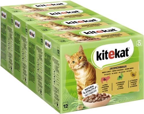 KITEKAT Portionsbeutel Multipack Jagdschmaus in Sauce 4x12x85g von Kitekat