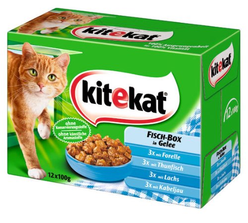 Kitekat Fisch-Box in Gelee 4x(12x100g) - Katzenfutter von Kitekat