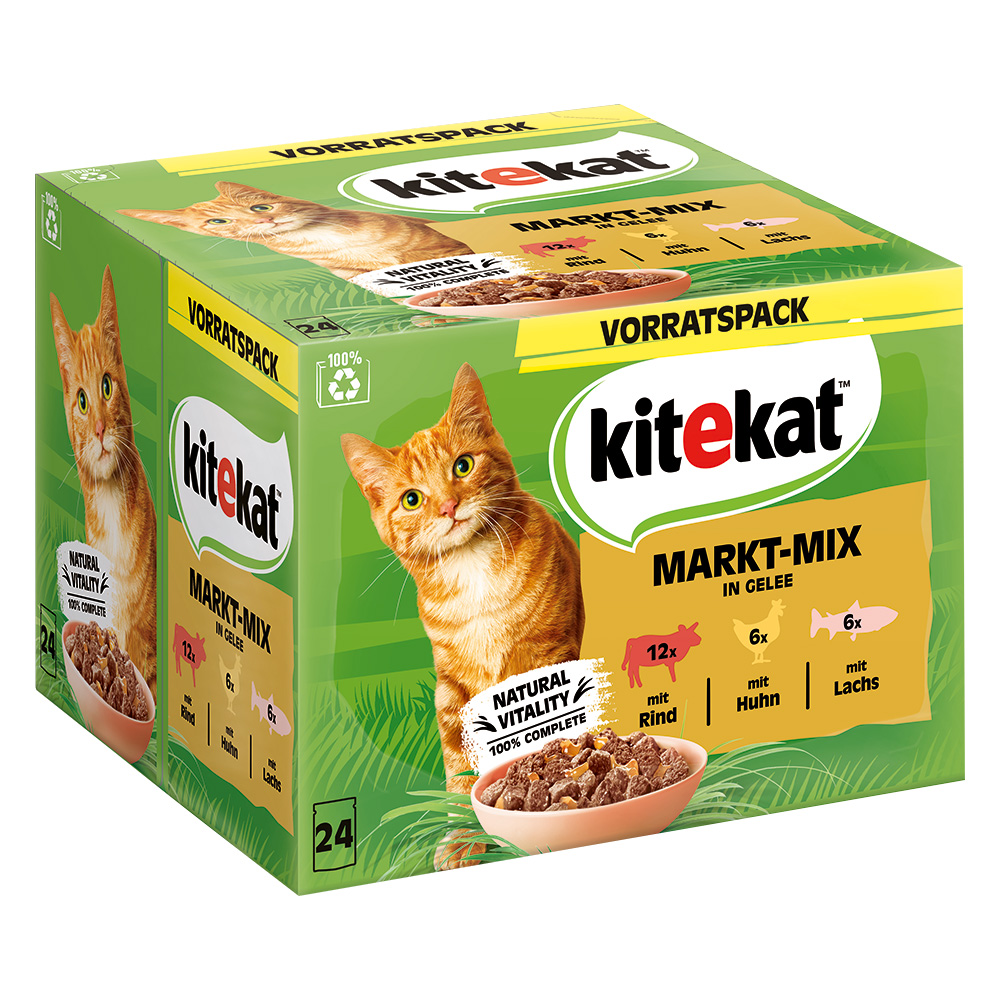 Kitekat Frischebeutel 24 x 85 g - Markt-Mix in Gelee von Kitekat