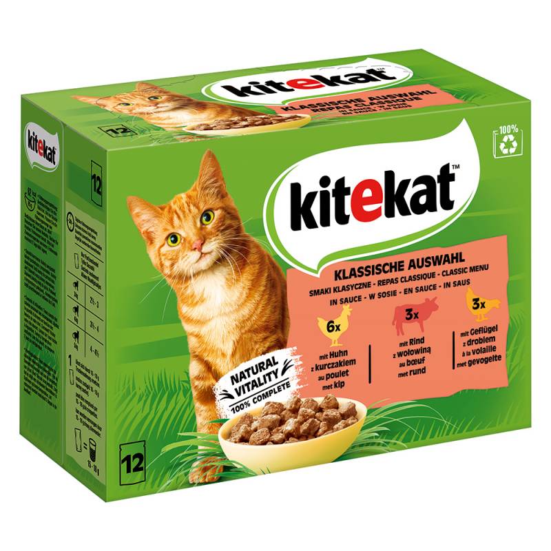 Kitekat Frischebeutel 48 x 85 g - Klassische Auswahl in Sauce von Kitekat