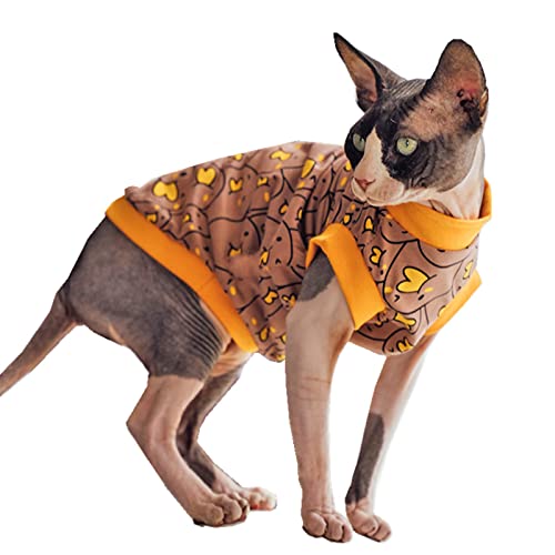 Sphynx Sommer-T-Shirt für Katzen, Baumwolle, mit rundem Kragen, ärmellos, für Katzen und kleine Hunde (Küken, klein) von Kitipcoo