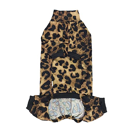 Sphynx Haarlose Katze Vier Beine Atmungsaktiv Sommer Rayon Pyjama Elastische Haustier Kleidung Katze Chirurgie Recovery Suit Weste Kätzchen TShirts Katzen & kleine Hunde Bekleidung (Leopard, L (45 von Kitipcoo