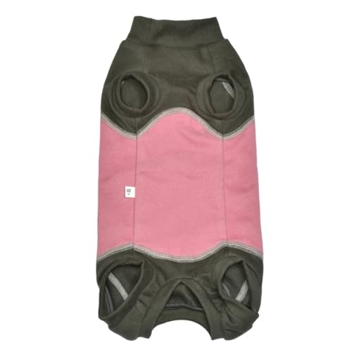 Sphynx Katzen-Pyjama, vierbeinig, warm, Fleece, ärmellos, elastisch, Haustierkleidung für haarlose Katzen, Operationen, Genesungsanzug (warmer Bauch, Fuchsia, Größe L (4 - 5 kg) von Kitipcoo