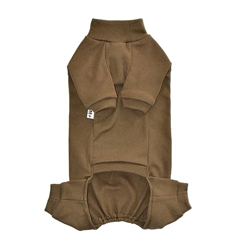 Sphynx Fleece-Schlafanzug mit vier Beinen, warm, elastisch, Haustierkleidung für haarlose Katzen, Operationsanzug für Sphynx, Devon, Cornish (Kaffee, Größe XL (5,4–6,5 kg) von Kitipcoo