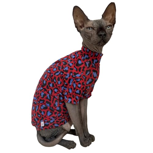 Sphynx Katzen-T-Shirt, Baumwolle, haarlos, Katzen-Sweatshirt, Rundkragen, Kätzchen, Weste, Katzen und kleine Hunde, Größe M (2,5–3 kg)) von Kitipcoo