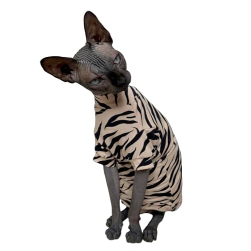 Sphynx Katzen-T-Shirt, Baumwolle, haarlos, Katzen-Sweatshirt, Rundkragen, Kätzchen, Weste, Katzen und kleine Hunde, Größe M (2,5–3 kg)) von Kitipcoo