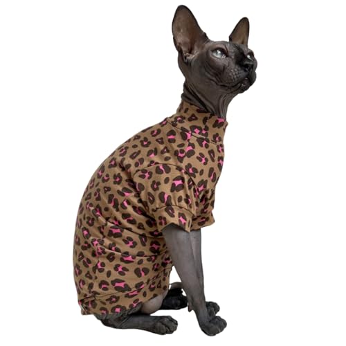 Sphynx Katzen-T-Shirt, Baumwolle, haarlos, Katzen-Sweatshirt, Rundkragen, Kätzchen, Weste, Katzen und kleine Hunde, Größe M (2,5–3 kg) von Kitipcoo