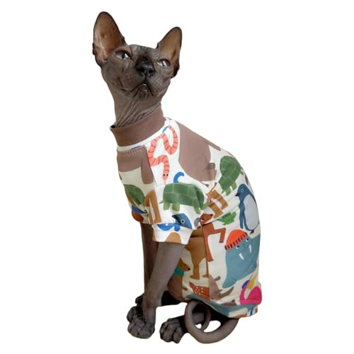 Sphynx Katzen-T-Shirts, elastisch, haarlos, Katzen-Sweatshirt, Rundkragen, Kätzchen, Weste, Katzen und kleine Hunde, Größe L (3,5–4,5 kg)) von Kitipcoo