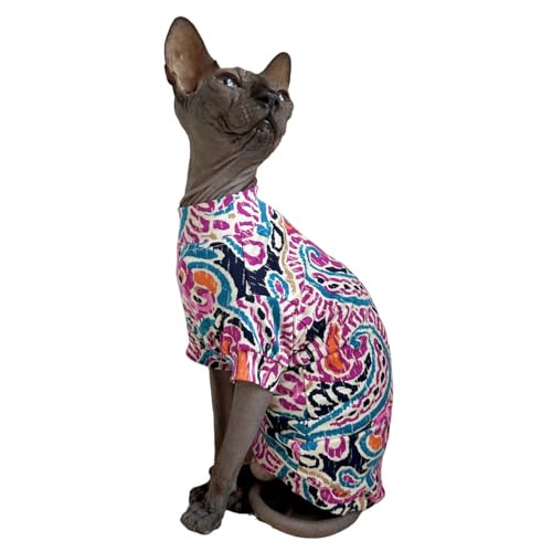 Sphynx Katzen-T-Shirts, elastisch, haarlos, Katzen-Sweatshirt, Rundkragen, Kätzchen, Weste, Katzen und kleine Hunde, Größe L (3,5 - 4,5 kg) von Kitipcoo