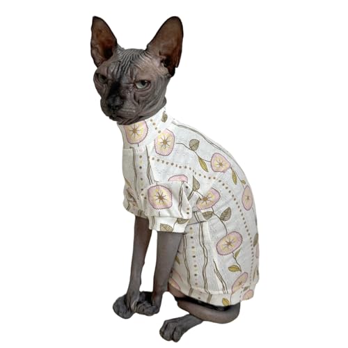 Sphynx Katzen-T-Shirts, elastisch, haarlos, Katzen-Sweatshirt, Rundkragen, Kätzchen, Weste, Katzen und kleine Hunde, Größe M (2,5–3 kg) von Kitipcoo