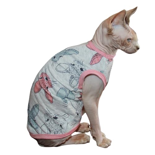 Sphynx Katzenkleidung, Weste, haarlos, Katzen-T-Shirt, Kätzchen, Weste, Katzen und kleine Hunde (Osterhase, Größe XX-Large) von Kitipcoo