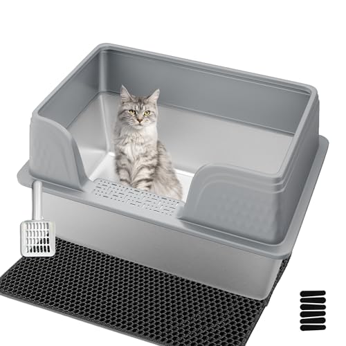 Kittenhood XL Extra große Stahltoilette 35,1 cm H grau von Kittenhood