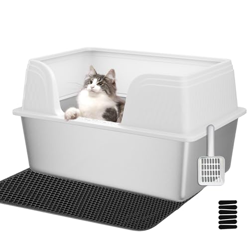 Kittenhood XL Extra große Stahltoilette 35,1 cm H weiß von Kittenhood