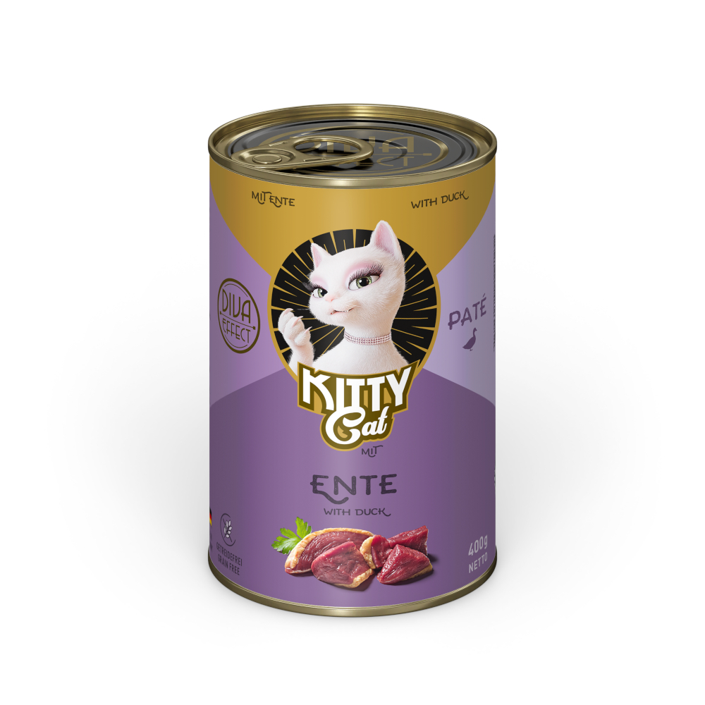 5 + 1 gratis! 6 x 400 g KITTY Cat Adult Pate  - Ente von Kitty Cat