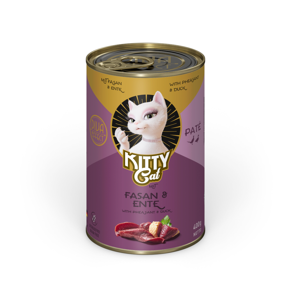 5 + 1 gratis! 6 x 400 g KITTY Cat Adult Pate  - Fasan & Ente von Kitty Cat