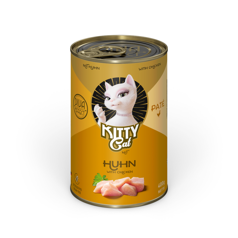 5 + 1 gratis! 6 x 400 g KITTY Cat Adult Pate  - Huhn von Kitty Cat