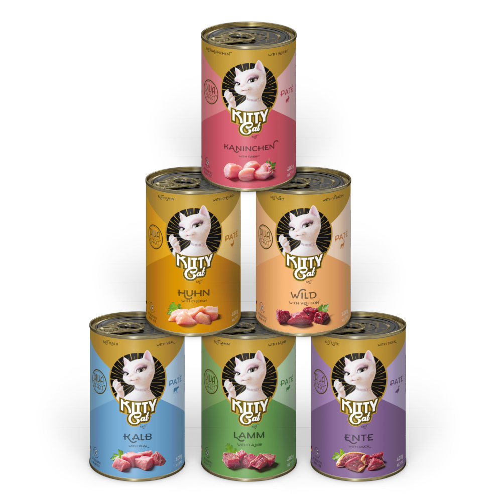 5 + 1 gratis! 6 x 400 g KITTY Cat Adult Pate  - Mix I (6 Sorten) von Kitty Cat