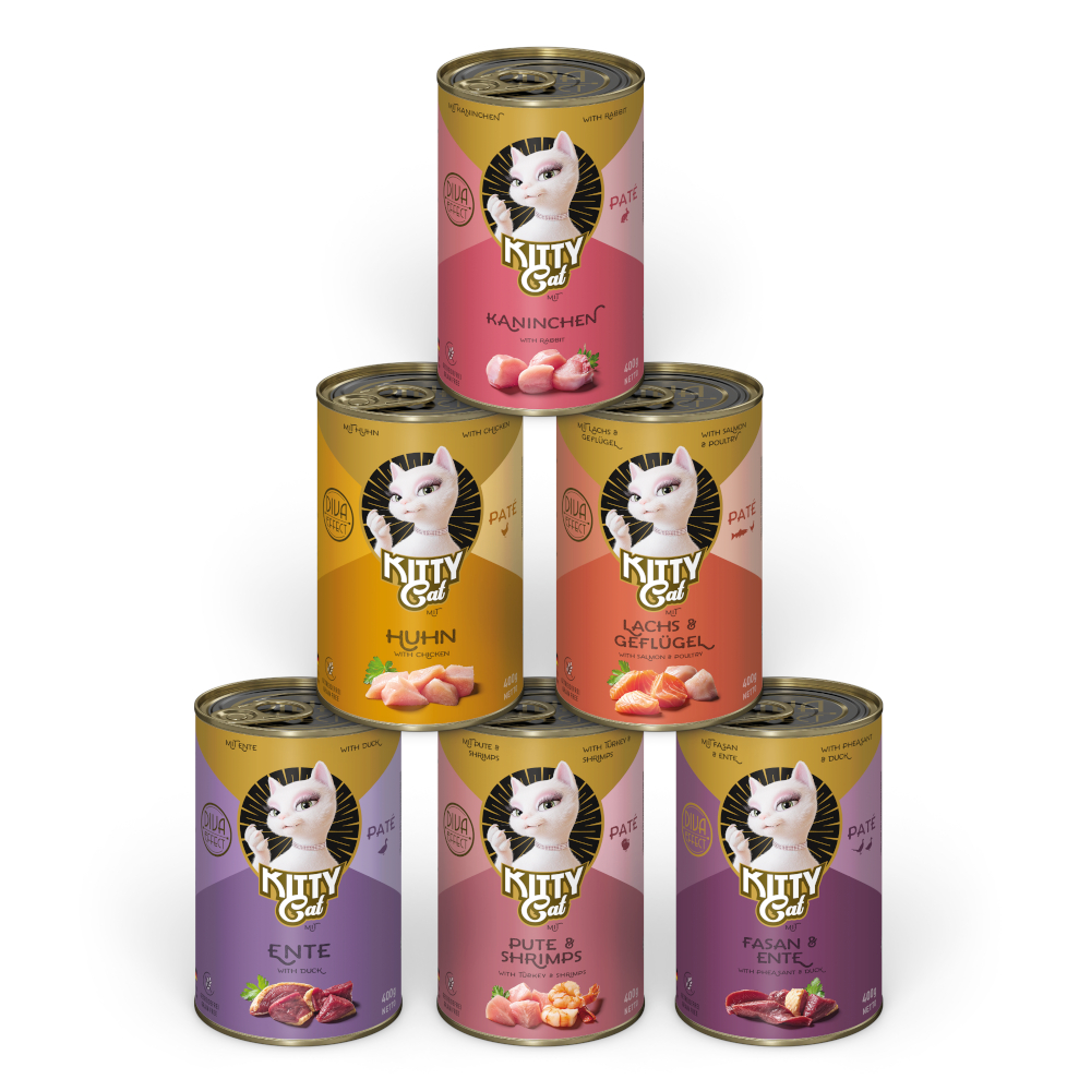 5 + 1 gratis! 6 x 400 g KITTY Cat Adult Pate  - Mix II (6 Sorten) von Kitty Cat