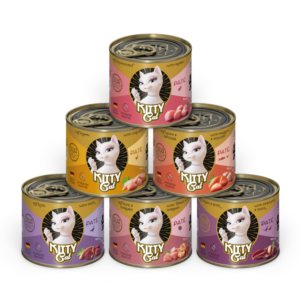 Kitty Cat Adult Pate 6 x 200 g - Mix II (6 Sorten) von Kitty Cat